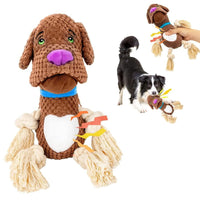 HKM-428435 Interactive Bite-Resistant Plush Dog Toy with Squeaker for All Breeds