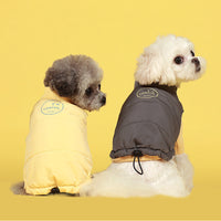HKM-4284477 Contrasting Color Cotton Dog Vest Jacket in Gray, Red, and Yellow