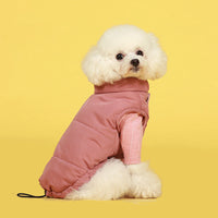 HKM-4284477 Contrasting Color Cotton Dog Vest Jacket in Gray, Red, and Yellow