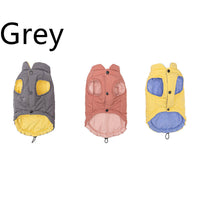 HKM-4284477 Contrasting Color Cotton Dog Vest Jacket in Gray, Red, and Yellow