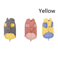 HKM-4284477 Contrasting Color Cotton Dog Vest Jacket in Gray, Red, and Yellow