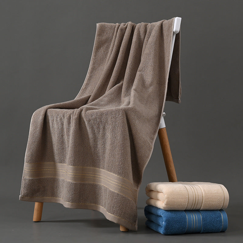 HKM-428499 Portable Solid Color Pure Cotton Towel - 70x140CM in Blue, Coffee, Yellow