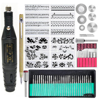 HKM-428563 Mini Electric Nail Polishing and Carving Pen with Speed Control and Accessory Set