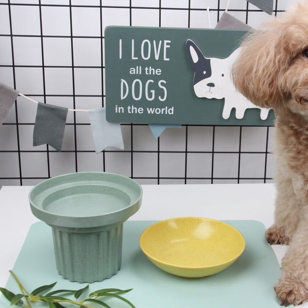 HKM-4285885 Bamboo Fiber Three-in-One Pet Bowl in Elegant Colors