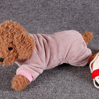 HKM-4286269 Casual Flannel Dog Clothes - Solid Color Four-Legged Outfits in Blue and Red, Sizes S-XXL