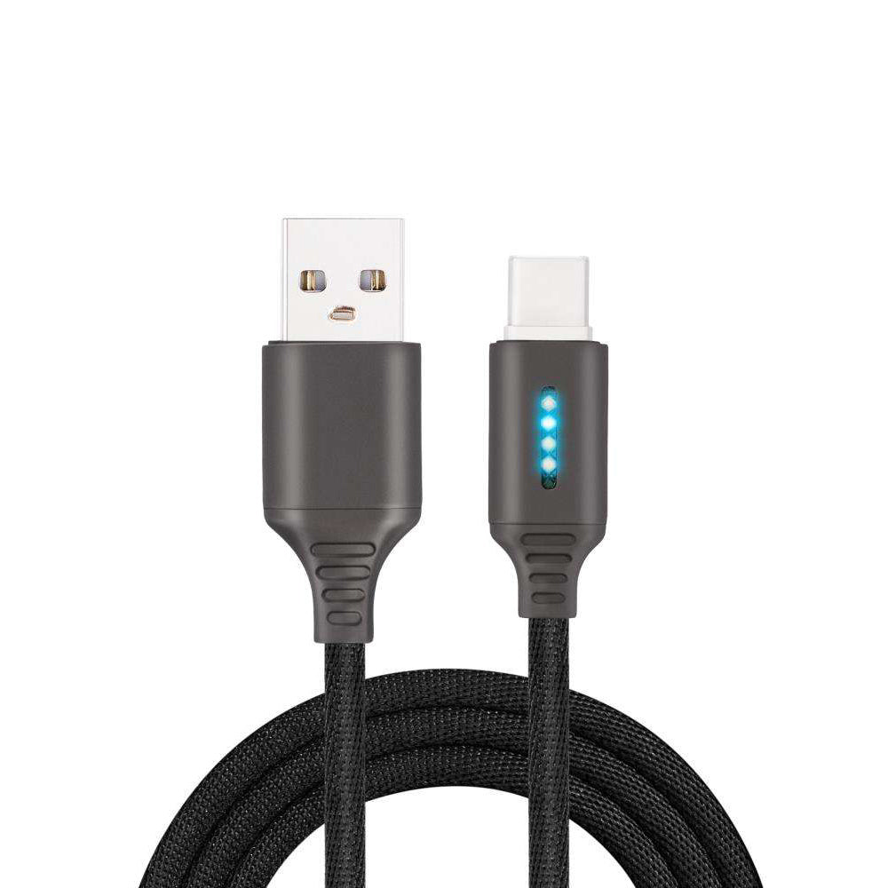 HKM-428627 Durable Fabric Weaving Fast Charging Cable with Type-C Interface - 1M Length