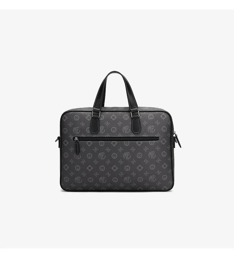 HKM-428627 Luxury Waterproof Leather Briefcase for Men - Vintage Design Laptop Handbag