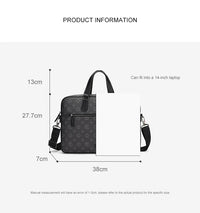 HKM-428627 Luxury Waterproof Leather Briefcase for Men - Vintage Design Laptop Handbag