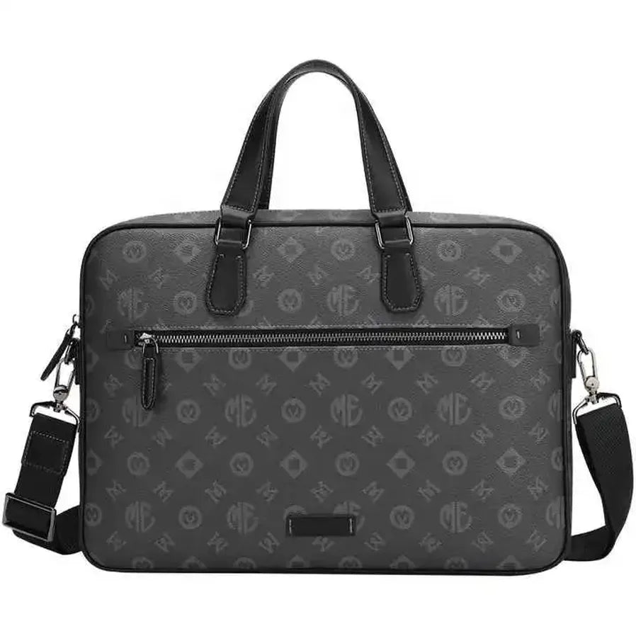HKM-428627 Luxury Waterproof Leather Briefcase for Men - Vintage Design Laptop Handbag