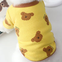 HKM-4286653 Cozy Autumn Small Dog Anti-Lint Pajamas in Blue, Yellow, Beige, and Pink
