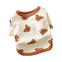 HKM-4286653 Cozy Autumn Small Dog Anti-Lint Pajamas in Blue, Yellow, Beige, and Pink