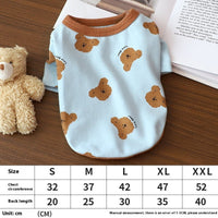 HKM-4286653 Cozy Autumn Small Dog Anti-Lint Pajamas in Blue, Yellow, Beige, and Pink