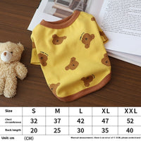 HKM-4286653 Cozy Autumn Small Dog Anti-Lint Pajamas in Blue, Yellow, Beige, and Pink
