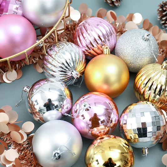 HKM-428691 34-Piece 4CM Plastic Christmas Ball Ornament Set in Assorted Colors