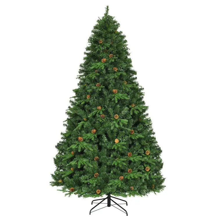 HKM-428691 8 Feet Artificial Christmas Tree with LED Lights and Pine Cone Accents