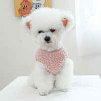 HKM-4287677 Cozy Pocket Vest for Pets in Pink and Brown - Casual Polyester Clothing, Multiple Sizes Available