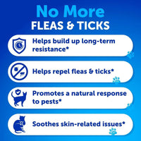 HKM-4287933 Natural Flea and Tick Prevention Chewable Supplement for Cats and Kittens, 135 Soft Chews with Vitamins for Skin, Coat, and Digestion