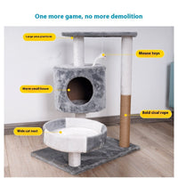 HKM-4288061 Lepet Cat Nest and Climbing Frame with Scratch Board - Plush Design in White and Brown or Light Gray