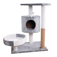 HKM-4288061 Lepet Cat Nest and Climbing Frame with Scratch Board - Plush Design in White and Brown or Light Gray