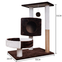 HKM-4288061 Lepet Cat Nest and Climbing Frame with Scratch Board - Plush Design in White and Brown or Light Gray