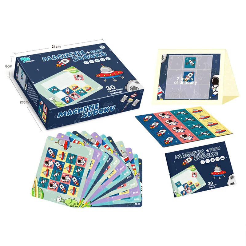 HKM-428819 Magnetic Cartoon Tangram Puzzle Game for Kids 2-7 Years - Educational Learning and Logic Sudoku Activity