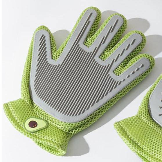 HKM-4289725 2-in-1 Pet Grooming Glove for Cats and Dogs ¨C Double-Sided Hair Removal and Massage Tool, Anti-Scratch Design