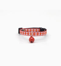 HKM-4289853 Lightweight Adjustable Red Plaid Pet Collar with Heart, Shiba Inu, and Floral Designs