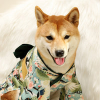 HKM-4290237 Cute Kimono Style Dog Clothes for Small and Medium Breeds in Red and Green