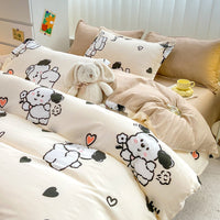 HKM-429075 Soft Washed Cotton Bed Sheet Quilt Cover Set in Various Sizes