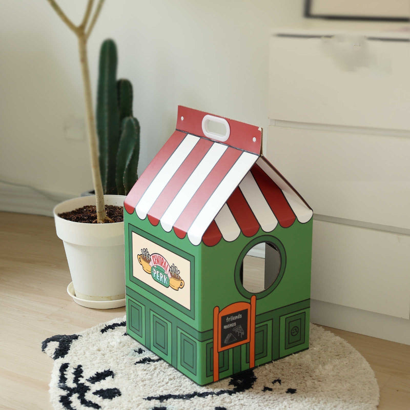 HKM-4291901 Central Perk Theme Cat Nest - Wear-Resistant Corrugated Paper Cat Scratch Board (56cm x 33cm x 33cm)