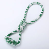 HKM-4292669 Figure Eight Striped Cotton Rope for Dogs - Durable Black and White, Orange and White, Green and White Options