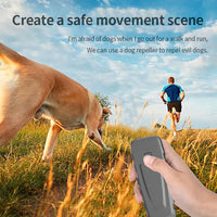 HKM-4293309 Handheld Ultrasonic Dog Bark Control Device with LED Flashlight and Training Modes