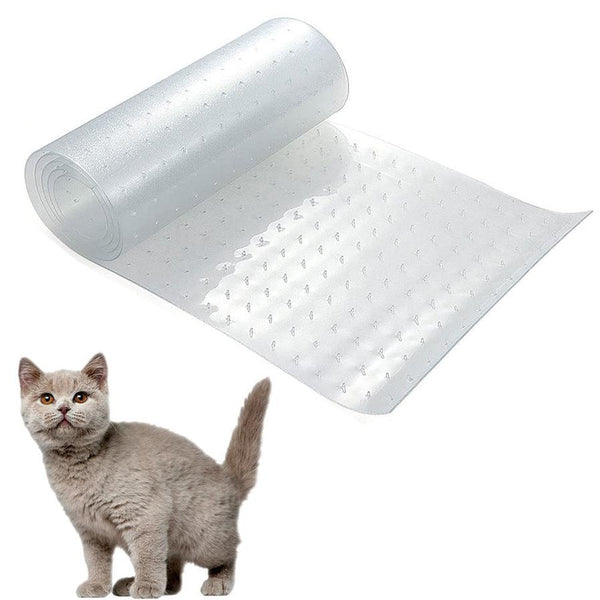 HKM-429395 Transparent Cat Scratch Protector Pad for Door Carpets - Scratch-Resistant PVC Mat, Various Sizes Available