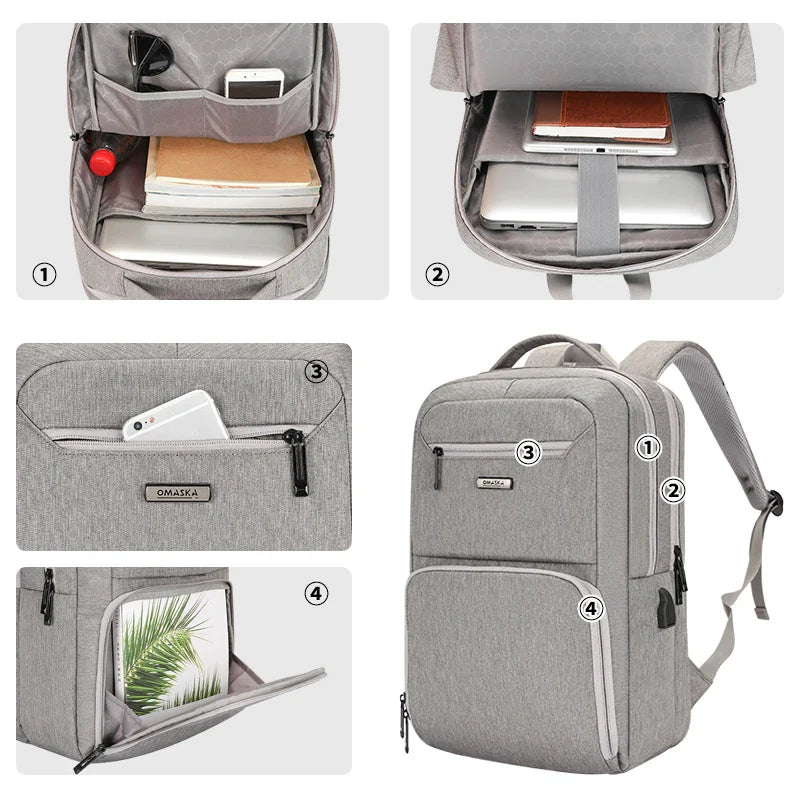 HKM-429459 Stylish and Functional USB Charging Computer Backpack for Men