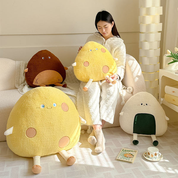 HKM-429523 Cartoon Rice and Vegetable Roll Pillow - Soft Embroidered Design, 40CM & 60CM Sizes