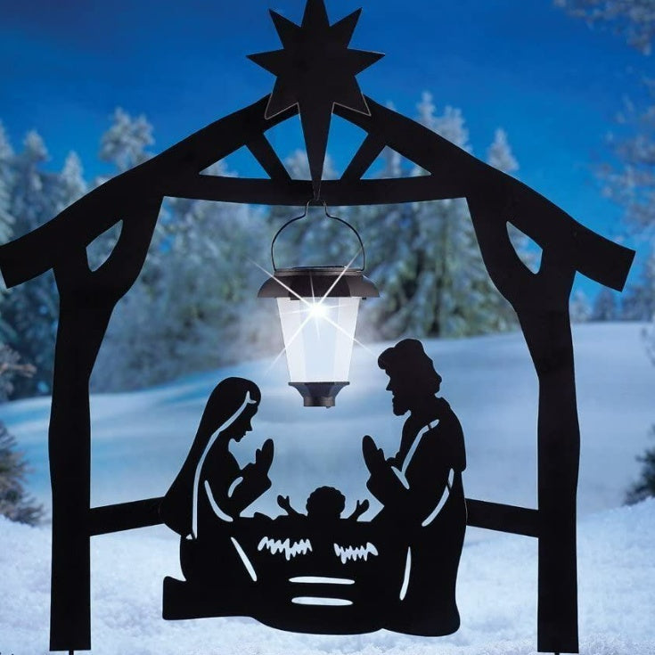 HKM-429523 Christmas Shadow Pile Outdoor Metal Silhouette Decor Set – 3 Pieces, Iron, 30x17CM