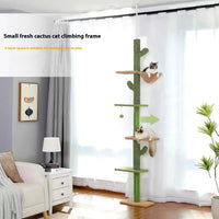 HKM-4295613 Cactus Cat Nest Cat Tree with Integrated Scratch Board and Solid Wood Climbing Frame