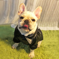 HKM-4295997 Warm Plush Velvet Dog Outfit with PU Leather for Cold Weather Wear