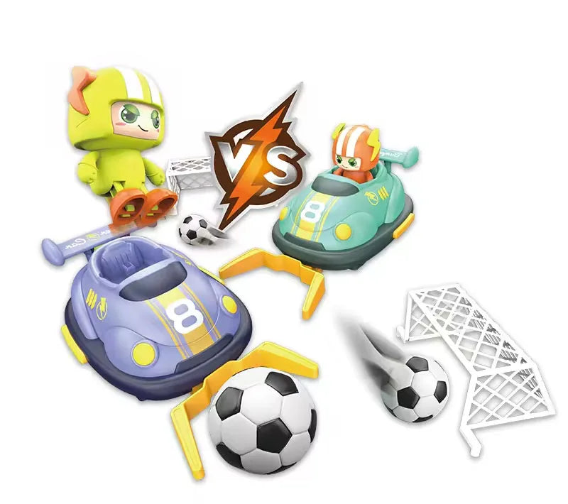 HKM-429651 Interactive RC Bumper Car Toy Football Set for Children, Mini Remote Control Car with Lights