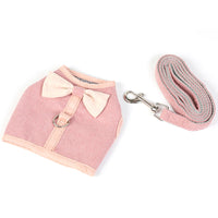 HKM-4297405 Mesh Chest Strap with Bowknot for Small and Medium Dogs - Cotton & Comfortable Traction Belt in Pink, Blue, Green