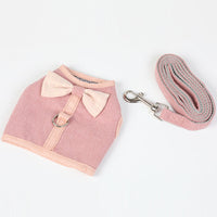 HKM-4297405 Mesh Chest Strap with Bowknot for Small and Medium Dogs - Cotton & Comfortable Traction Belt in Pink, Blue, Green