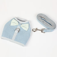 HKM-4297405 Mesh Chest Strap with Bowknot for Small and Medium Dogs - Cotton & Comfortable Traction Belt in Pink, Blue, Green