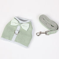 HKM-4297405 Mesh Chest Strap with Bowknot for Small and Medium Dogs - Cotton & Comfortable Traction Belt in Pink, Blue, Green