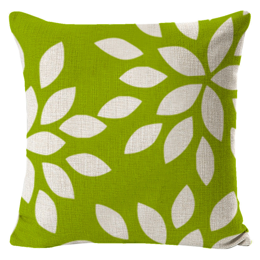 HKM-429779 Green Cotton Linen Pillow Cover for Sofa and Office Use, 45x45cm