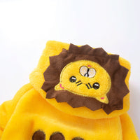 HKM-4298173 Cozy Cartoon Coral Fleece Lion Costume for Dogs - Autumn & Winter Wear