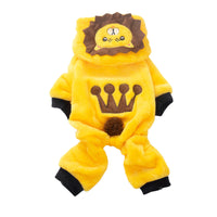 HKM-4298173 Cozy Cartoon Coral Fleece Lion Costume for Dogs - Autumn & Winter Wear