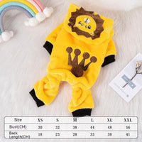 HKM-4298173 Cozy Cartoon Coral Fleece Lion Costume for Dogs - Autumn & Winter Wear