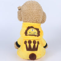 HKM-4298173 Cozy Cartoon Coral Fleece Lion Costume for Dogs - Autumn & Winter Wear
