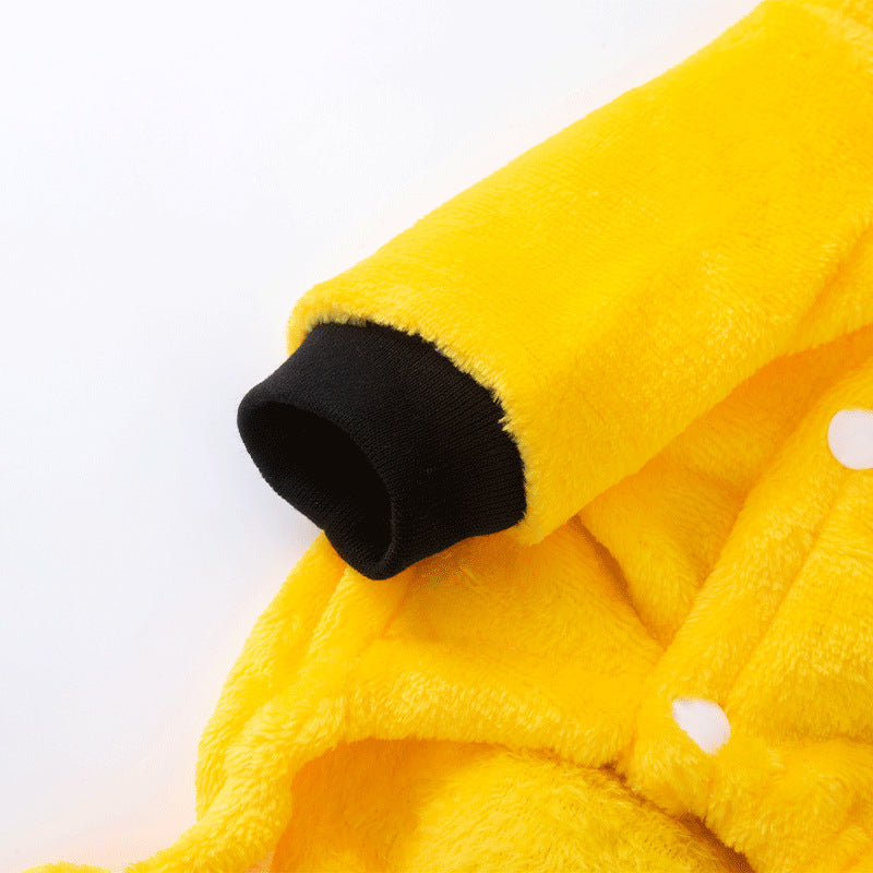 HKM-4298173 Cozy Cartoon Coral Fleece Lion Costume for Dogs - Autumn & Winter Wear
