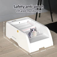 HKM-429843 Smart Self-Cleaning Cat Litter Box with APP Control and Included Poop Bags